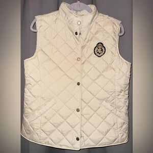 NWT Ralph Lauren Black Label Quilted Vest Ecru Off White Ivory Cream Sz M